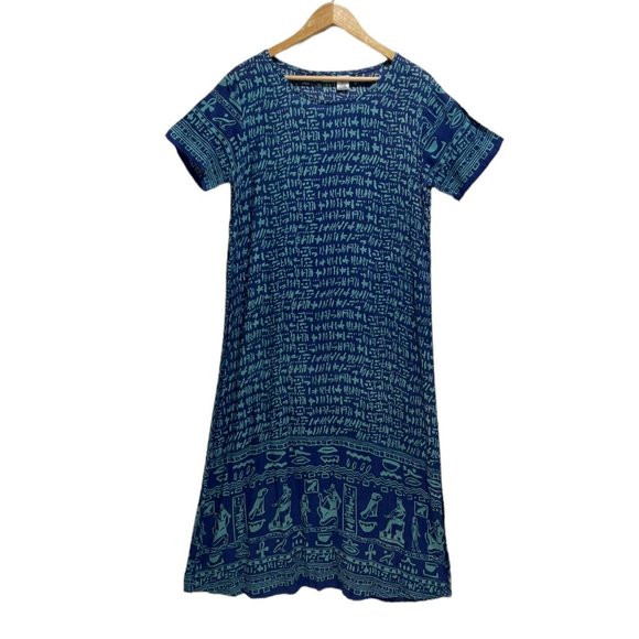 La Cera  Blue Tie Dye Plus Size Sleeveless Dress